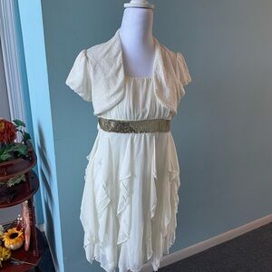 Elegant Cream Dress with Bolero
